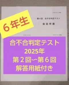 2025年】合不合判定テスト6年生第3回〜第6回 - メルカリ