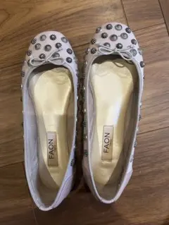 FAON スタッズバレエシューズ ピンク