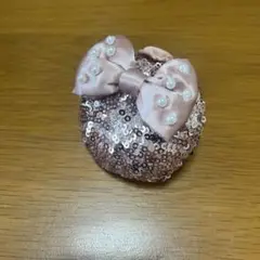 ミニー　ヘアピン　ピンク スパンコール　パッチン　一つのみ