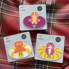 スターバックス 海外限定　ギフトカード 犬猫　3枚セット