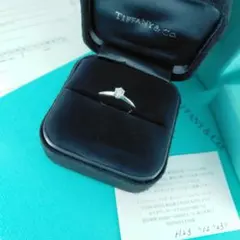 美品✨️鑑定書付 ティファニー ソリティア リング 8号 0.21ct 