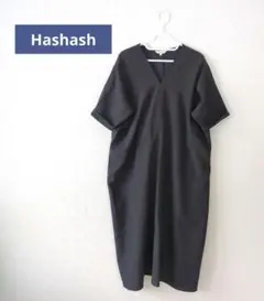 hushush ダークグレー Vネック ワンピース 3