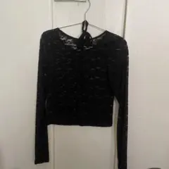 ブラック レース 長袖 トップスのサムネイル