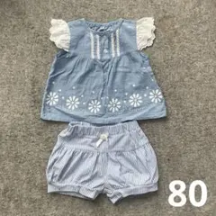 セットアップ　80 女の子　夏服　半袖　ふりる