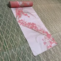 【新品未使用・汚れあり】西陣高級御召＜刺繍・金銀糸使用・花文＞着尺　正絹　反物