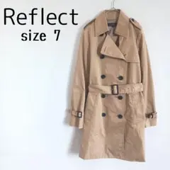 【リフレクト】トレンチコート ベルト付き 通勤 キャメルベージュ 定番