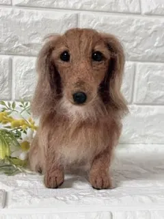 ミニチュアダックスフンド（お鼻の色変更できます）チョコタン　羊毛フェルト　犬 ミニチュアダックスフンド（お鼻の色変更できます）チョコタン 羊毛