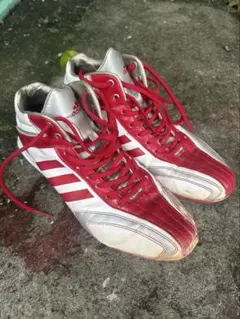 【激レア】adidas 赤白 スパイク ハイカット26.5cm