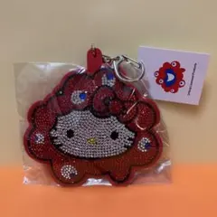 ミャクミャク　ハローキティ　キラキラレザーキーホルダー大阪関西万博サンリオ