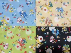 レトロアニマル柄　生地　4種類セット　50㎝　ハンドメイド