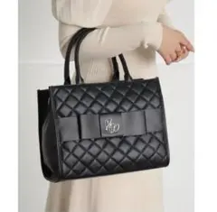 キルティング 2WAY ハンドバッグ黒 SecretDoor