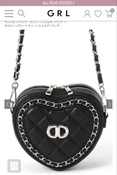 ハート型ショルダーバッグ ブラック