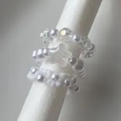 ハンドメイド ビーズリング 3点セット 〔BR-44〕