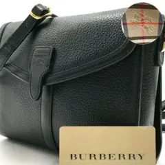 極美品✨バーバリー ショルダーバッグ ノバチェック ホース レザー ブラック