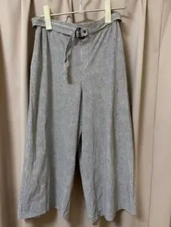 FIVE FOXes ストライプ柄ガウチョパンツ ストレッチあり