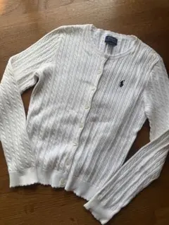 【POLO RALPH LAUREN 】シンプルホワイトカーディガン 150cm