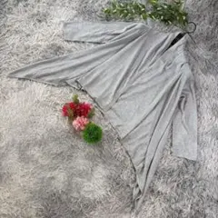 ✨Style com✨サイズM グレー ドレープカーディガン 長袖のサムネイル