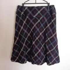 組曲　スカート　チェック　ウール　オンワード樫山
