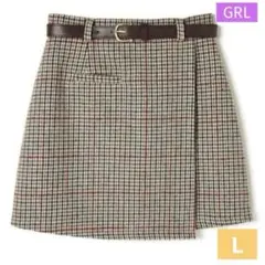 GRL インパン・ベルト付きグレンチェックスカート