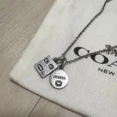 COACH スターリングシルバー 925 ダブルチャーム ネックレス ペンダント
