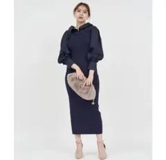 ROYAL PARTY シャツドッキングニットタイトワンピース