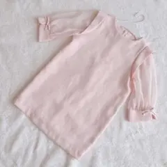 スナイデル　snidel girl シフォン ワンピース ピンク　リボン　フリル