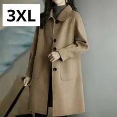 新品未使用 レディース 3XL チェスターコート ロングコート 茶色 ウールのサムネイル