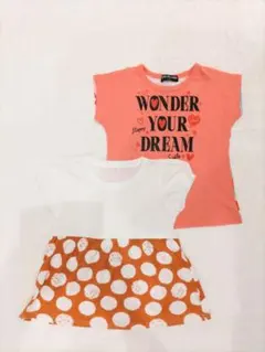 まとめ売り 110cm 子供服 キッズ 花柄 女の子 ワンピース Tシャツ