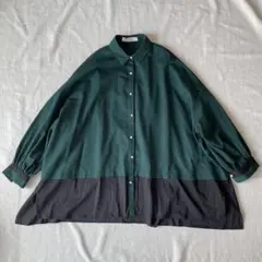 ブランバスク blanc basque パールボタン ワイドシャツ バイカラー