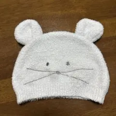 ジェラートピケ　ベビー帽子　ネズミ