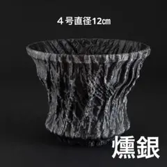 溶跡〜燻銀〜 ４号直径12㎝ アガベ 作家鉢 3dプリンター鉢