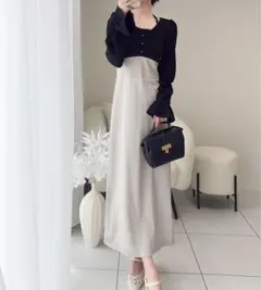 ブラック　ホワイト　ワンピース　新品タグ付き　綺麗　mily bilet 上品