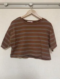 RETRO GIRL ボーダー クロップド丈 Tシャツ