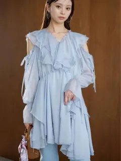 2025年最新】snidel スナイデル プリントフリルシフォンミニ