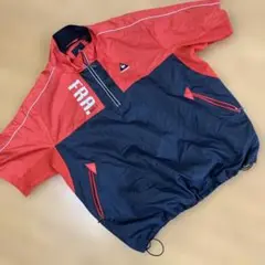 ルコックスポルティフメンズLL ゴルフ半袖ジャケット赤　黒