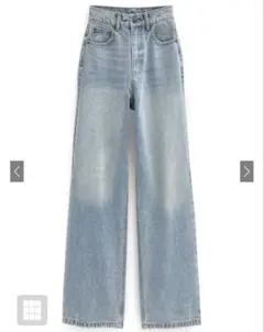 ストレートワイドデニムパンツ Mサイズ ブルー