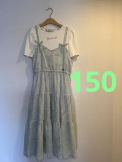 キャミワンピース&シャツセット　ミント　メゾピアノジュニア　 150のサムネイル