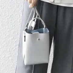 SHIPS any 2WAY スクエア ミニ ショルダー バッグ　シルバー