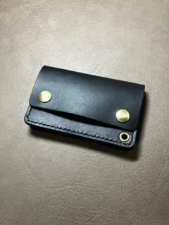 ミニ トラッカーウォレット ショート 2層 姫路レザー 真鍮