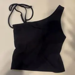 GU リブ ワンショルダー タンクトップ ブラック S