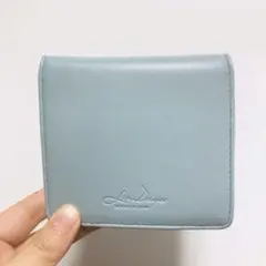 ブルーグレー　二つ折り財布　薄型　Box型小銭入　水色　青　コンパクト