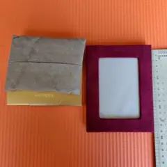 Mikimoto えんじ色裏革風 フォトフレーム 　ティッシュケース