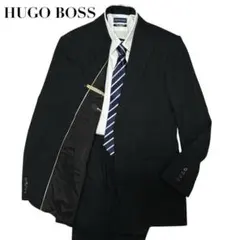 【美品】HUGO BOSS ヒューゴボス ブラック 高級スーツ上下 セットアップ