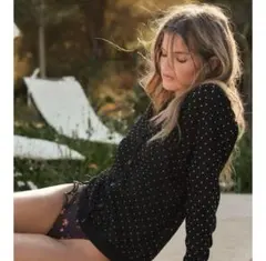 ZARA ファインニットドット柄ジャケット　カーディガン　S