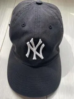 47 NY ヤンキース 刺繍ロゴ キャップ black 古着USED ユーズド