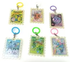 【6個セット】たまごっち キラキラアクリルめじるしアクセサリー 切手ver