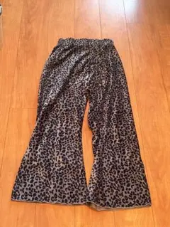 coca レオパード柄 ベロア プリーツパンツ　ゴムウエスト