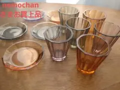 【nemochanさま】昭和レトロ　三越製　多色ガラス製ソーサーセット　皿