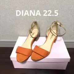 DIANA オレンジ ストラップサンダル 中ヒール