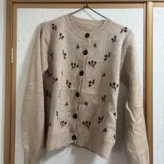 girly doll さくらんぼ　チェリー　ベージュ カーディガンのサムネイル